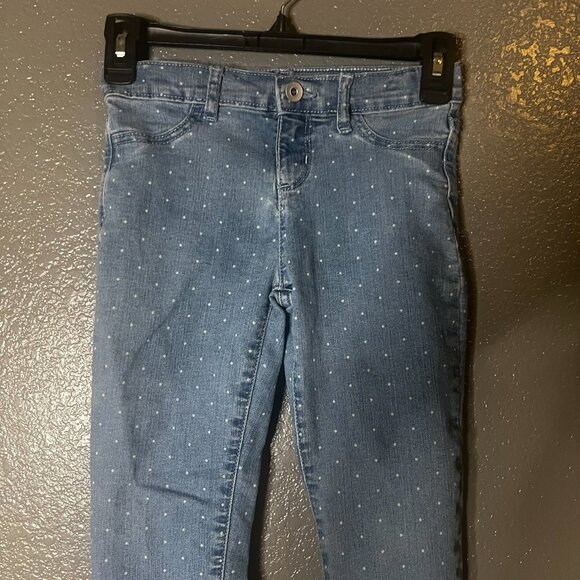 Girls Polka Dot Jeggings Size 8 Children’s Place Stretch Denim - Picture 7 of 8